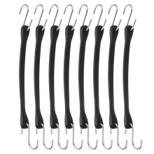 8 Pack 10 Inch Heavy Duty Bungee Cords with Metal S Hooks, Elastic Tie Down Straps for Cargo and Camping