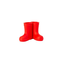 Bright Red Silicone Toothbrush Holder with Creative Rain Boot Design, Cartoon Bathroom Organizer