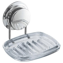 Wall Mounted Soap Dish with Drain, Transparent Split Body Holder for Bathroom Shower and Sink