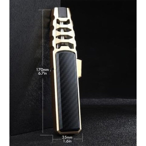 Butane Torch Lighter Windproof Blue Jet Flame Rechargeable Refillable Black for Kitchen Camping 1