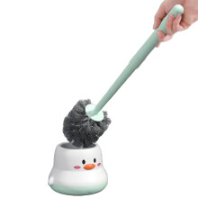 Toilet Brush and Holder Set with Durable Bristles, Ergonomic Grip, NonDrill Compact Design for Deep Cleaning