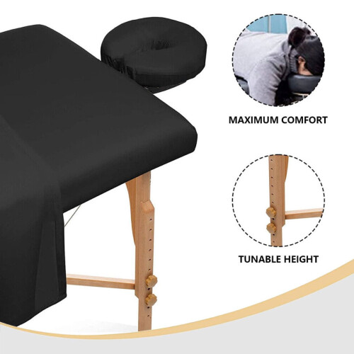 Massage Table Sheet Set Flat Fitted Face Rest Cover 3-Piece 1
