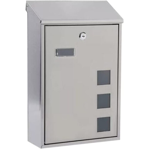 Stainless Steel Wall Mounted Mailbox with Secure Combination Lock, Weatherproof Mail Drop Box for Home