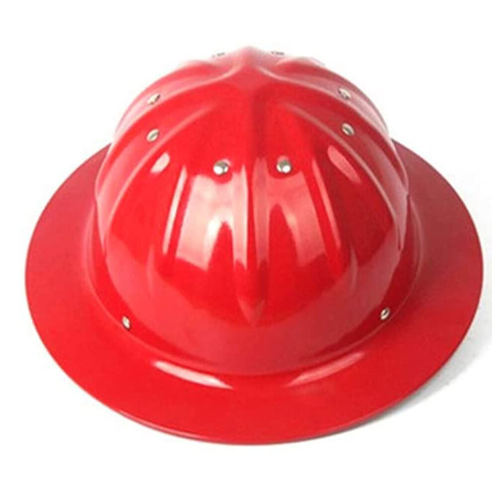Aluminum Alloy Full Brim Safety Helmet Red, ImpactâResistant Hard Hat With Adjustable Comfortable Fit 9330225590224