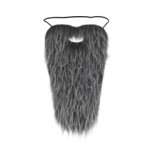 (Grey White) Weihnachtsparty-Kostüm mit Halloween-Bart – realistische lange Fake-Bart-Maske für Cosplay
