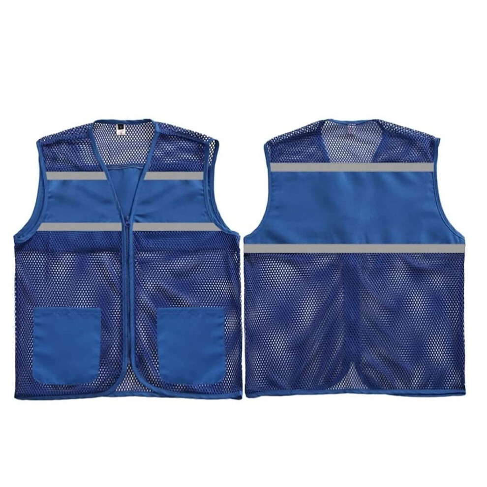 Reflective Safety Vest 4XLarge Visibility Mesh With Pockets And Zipper For Construction Workers 9330225590248