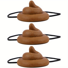 (3pcs) Realistische Poop-Hut-Streich-Requisiten, lustige braune Bohnen-Hut-Stirnbänder für verschiedene Anlässe