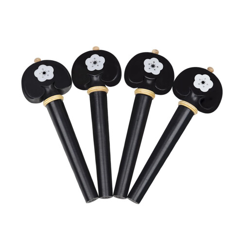 4Pcs Ebony Cello Tuning Pegs Set with Stable Planetary Tuning and Precision Pitch Control
