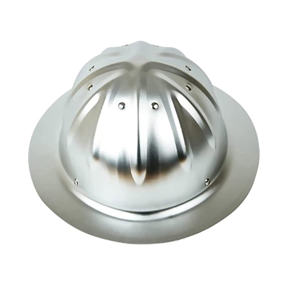 Aluminum Alloy Full Brim Hard Hat Silver Â ImpactâResistant Lightweight Construction Safety Helmet Adjustable Fit 9330225590286