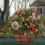 Artificial Christmas hanging basket with frosted pine cones 4