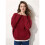 Women'S Light-Weight Soft Petite Crewneck Solid Plain Sweaters Fall Winter Pullover Jumper Tops Wine Red L 2