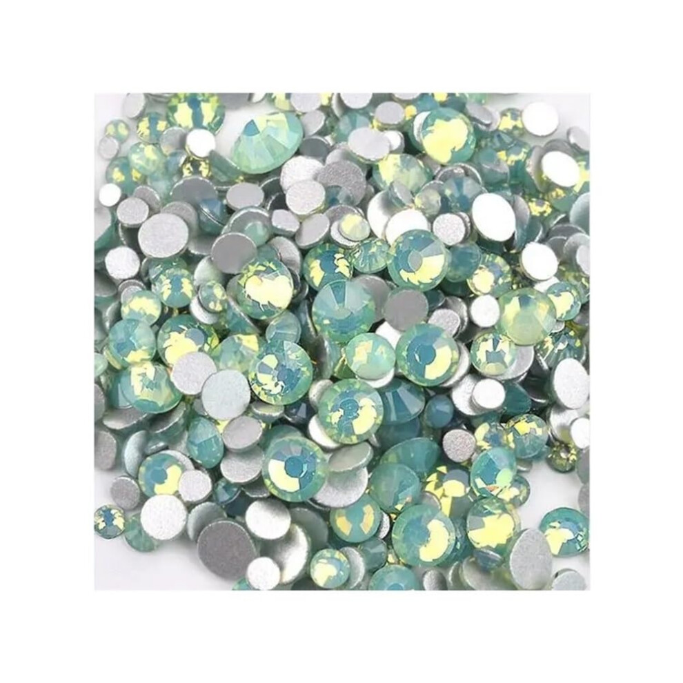 Green Nail Art Rhinestones Mixed Sizes Ss4âSs20, Longlasting Sparkle Flatback Crystals For Diy Decorations