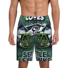 Seahawks herr korta pyjamasbyxor sport fotbollslagslogotyp ärm för basebollfans presenter