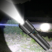 Superhelle, wiederaufladbare LED-Taschenlampe mit Zoom-Fokus, geeignet für Outdoor- und Notfalleinsätze