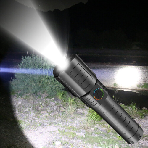 Υπερφωτεινός επαναφορτιζόμενος φακός LED USB με εστίαση ζουμ, συμβατός για χρήση σε