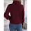 Women'S Sweater Round Neck Texture Button Lantern Sleeve Tops Pullover Knit Wine Red S 4