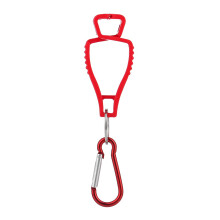Glove Clip with Metal Carabiner, Heavy Duty Work Glove Holder for Outdoor Safety, Red 11.5cm