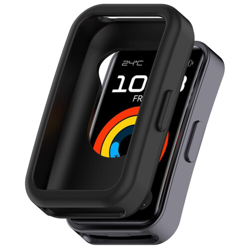 Protective Case for Huawei Band Black, Shockproof Silicone Cover with Precise Sensor Access for Band 10/9/8 1