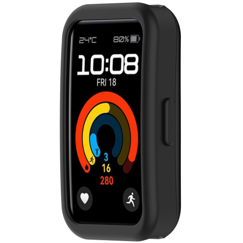 Protective Case for Huawei Band Black, Shockproof Silicone Cover with Precise Sensor Access for Band 10/9/8 2