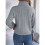 Women'S Sweater Round Neck Texture Button Lantern Sleeve Tops Pullover Knit Grey M 6