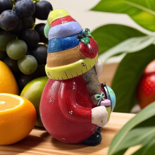 Figurine de nain de jardin en résine, thème enseignant, avec chapeau en forme de crayon.