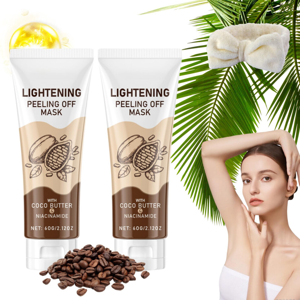 Niacinamide Peel Off Face Mask 2 Pcs, Brightening and Hydrating Mask for Glowing Skin
