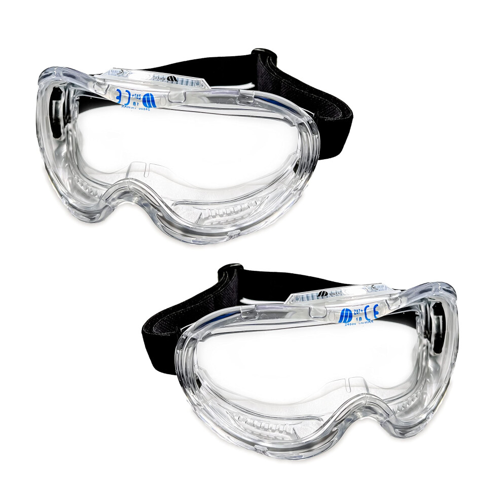 2 Pack Safety Goggles Anti Fog Scratch Resistant Clear Impact Resistant Protective Eyewear 9073542253310