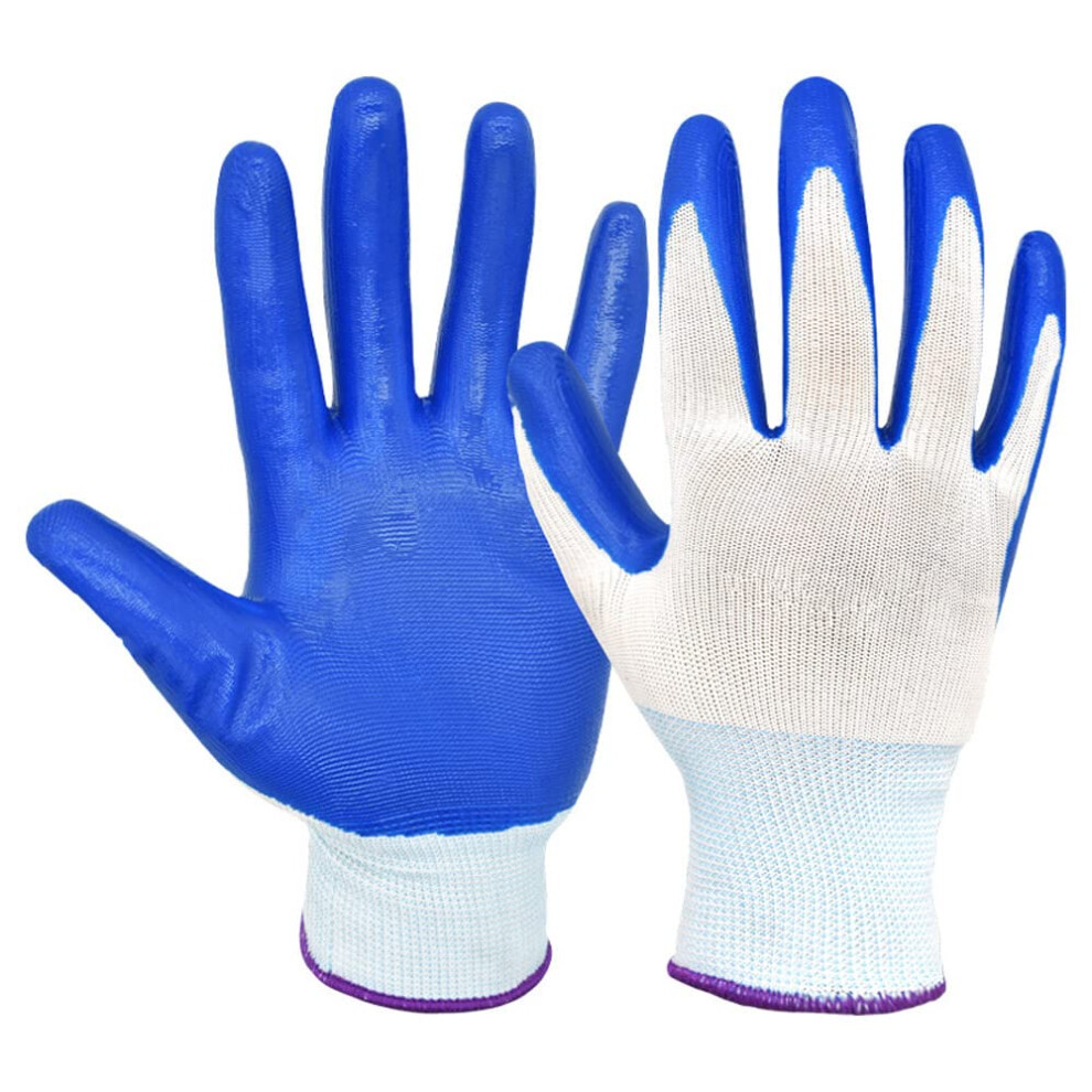 12 Pairs Nitrile Work Gloves Nonslip Grip Wearresistant Protection For Construction And Diy Tasks 9073542253402