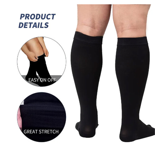 Compression Socks Plus Size 20-30 mmHg Knee High 3 Pairs 2