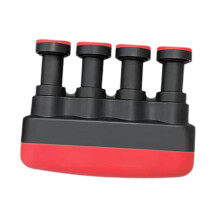 Adjustable Finger Exerciser Hand Grip Strengthener for Guitar Players, Ergonomic Red Black Design
