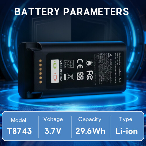 8000mAh E340 Battery for Eufy Security Video Doorbell E340 with Type-C Charge Cable, Part Number HB-E340 2
