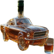 (A) Whisky-Dekanter, 400 ml Rennwagen-Dekanter, klassischer Stopper, Vintage-Sportwagen-Design für Herren,