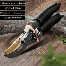 (Black, outdoors) Schwarze High-Carbon-Stahl-Gartenschere für den Außenbereich, 30 mm dicke Klinge, robuste Gartenschere,