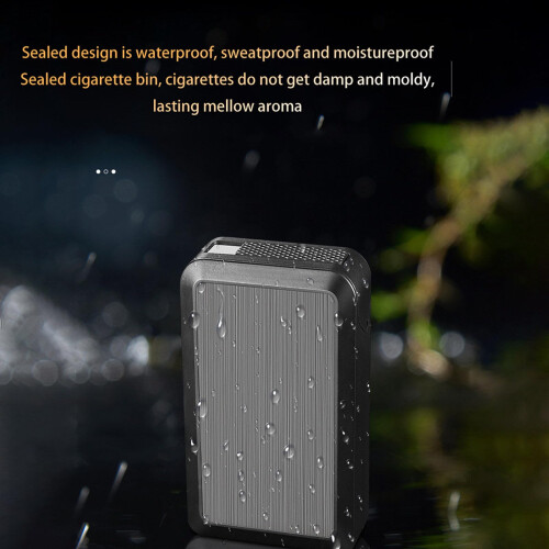 Electric Cigarette Lighter Case USB Rechargeable Windproof 20Pack Sliding Cover Cigarette Box 2