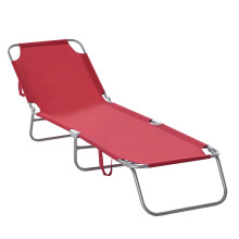 Tumbona Plegable Rojo 187 x 55 x 24 cm