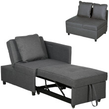 Sofá Cama Individual Gris 98 x 71 x 82 cm