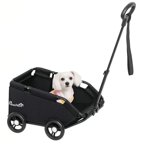 PawHut Cochecito para Perro Negro 53 x 45 x 28 cm