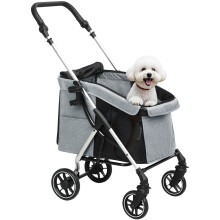 Cochecito para Perros Gris 80 x 48.5 x 106 cm