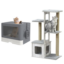 Conjunto para Gatos Gris 67 x 38.5 x 114 cm