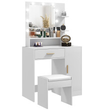 Tocador de Maquillaje Blanco 80 x 40 x 140 cm