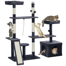 Árbol para Gatos Gris 124.5 x 40 x 134 cm