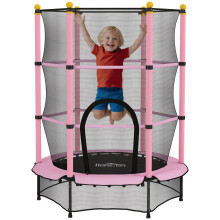 Cama Elástica Infantil Rosa 140 x 140 x 190 cm