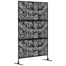 Biombo para Exterior Negro 122 x 45 x 198 cm