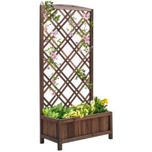 Jardinera con Enrejado Marrón 60 x 30 x 122.5 cm