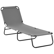 Tumbona Plegable Gris 188 x 56 x 28 cm