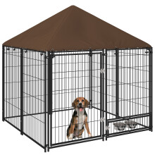 Parque para Perros Marrón 141 x 141 x 151 cm