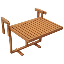 Mesa colgante para terraza o balcón color madera de 68 x 65 x 55 cm