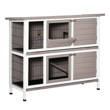 Conejera de Madera Exterior Marrón 122 x 50 x 101 cm