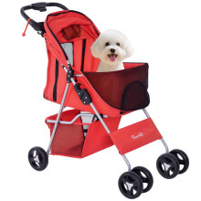 Cochecito para Mascotas Rojo 77 x 45 x 99.5 cm