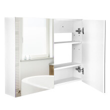 Armario con Espejo Blanco 80 x 15 x 60 cm